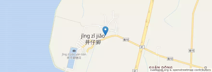 Mapa de ubicacion de 鹽鄉民宿餐廳 en تايوان, تاينان, 北門區.