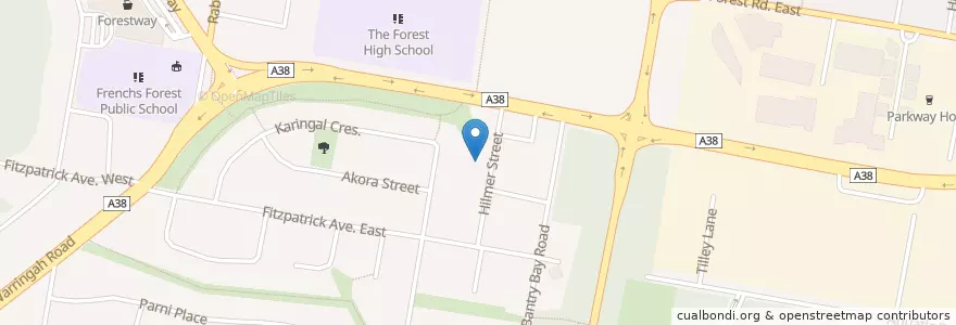 Mapa de ubicacion de Warringah Family medical centre en Australia, New South Wales, Sydney, Northern Beaches Council.