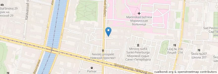 Mapa de ubicacion de Котокафе en Russia, Северо-Западный Федеральный Округ, Oblast' Di Leningrado, San Pietroburgo, Центральный Район.