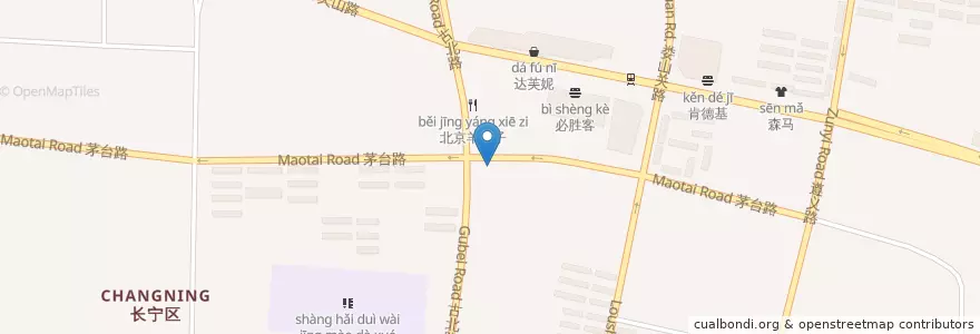 Mapa de ubicacion de 露月本店 en China, Shanghái, Changning.
