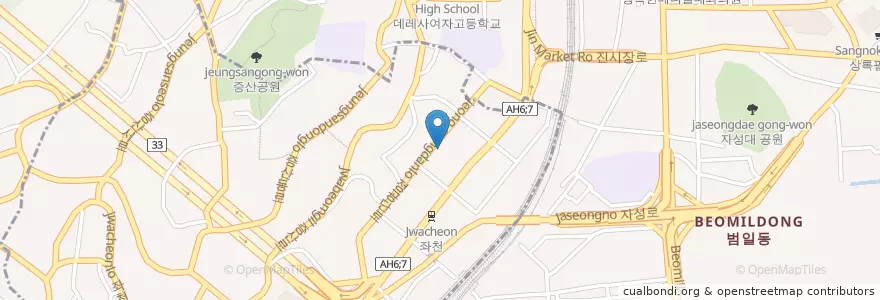 Mapa de ubicacion de 일신기독병원 en 대한민국, 부산, 동구, 좌천동.