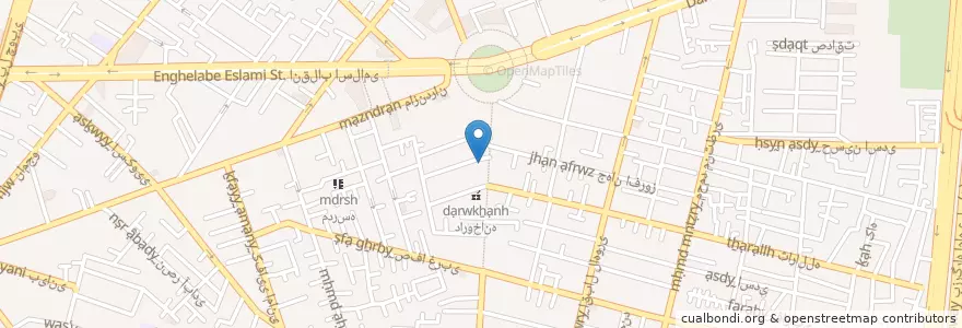 Mapa de ubicacion de درمانگاه شبانه روزی مینا en إیران, طهران, مقاطعة طهران, طهران, بخش مرکزی شهرستان تهران.