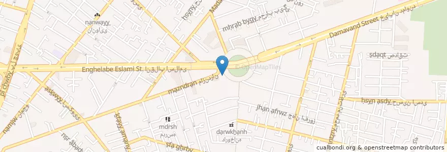 Mapa de ubicacion de بانک شهر en Irão, Teerã, شهرستان تهران, Teerã, بخش مرکزی شهرستان تهران.