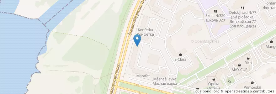 Mapa de ubicacion de Музыкальная школа Open Music en Russland, Föderationskreis Nordwest, Oblast Leningrad, Sankt Petersburg, Приморский Район, Округ № 65.