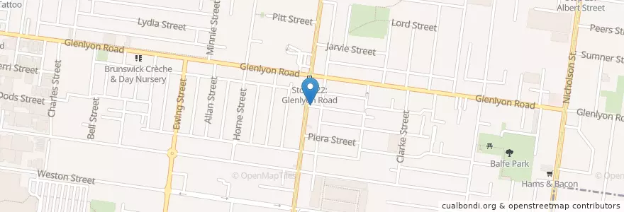 Mapa de ubicacion de O'Connor Street Corral en 澳大利亚, 维多利亚州, City Of Moreland.