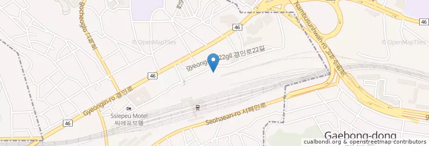 Mapa de ubicacion de 코레일오류동 어린이집 en 大韓民国, ソウル, 九老区, 오류1동.