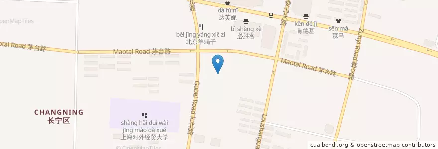 Mapa de ubicacion de 鹿港小镇 en 중국, 상하이, 창닝구.
