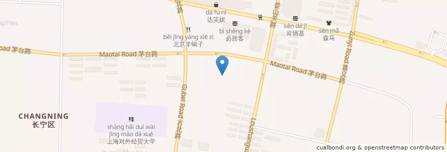 Mapa de ubicacion de Manner Coffee en Chine, Shanghai, District De Changning.