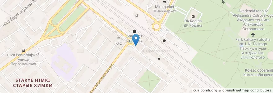 Mapa de ubicacion de Спорт бар en 俄罗斯/俄羅斯, Центральный Федеральный Округ, 莫斯科州, Городской Округ Химки.