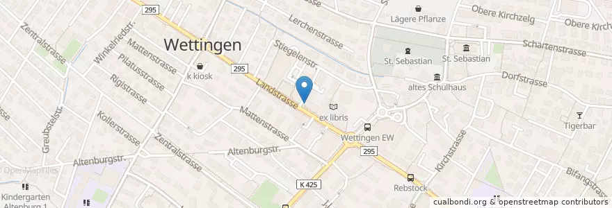 Mapa de ubicacion de Neue Aargauer Bank en 스위스, Aargau, Bezirk Baden, Wettingen.