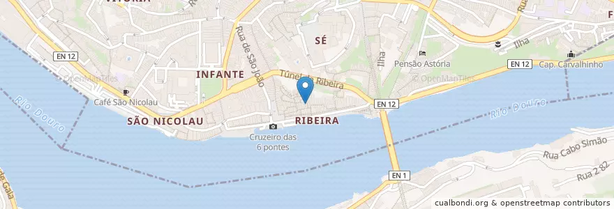 Mapa de ubicacion de Restaurante do Terreirinho en البرتغال, المنطقة الشمالية (البرتغال), بورتو, Área Metropolitana Do Porto, بورتو, Vila Nova De Gaia, Santa Marinha E São Pedro Da Afurada.
