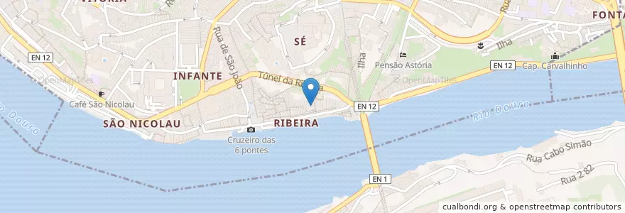 Mapa de ubicacion de Porto Escondido en Portugal, Norte, Porto, Área Metropolitana Do Porto, Porto, Vila Nova De Gaia, Santa Marinha E São Pedro Da Afurada.