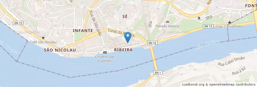Mapa de ubicacion de Café Tony en Portugal, Nord, Porto, Área Metropolitana Do Porto, Porto, Vila Nova De Gaia, Santa Marinha E São Pedro Da Afurada.