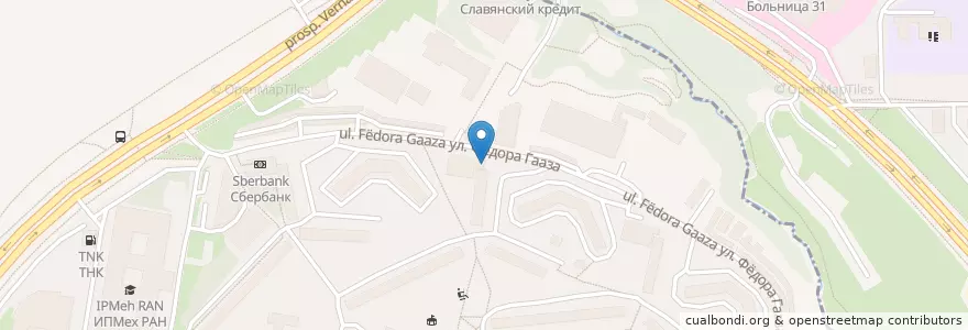 Mapa de ubicacion de Старый Сычуань en روسيا, Центральный Федеральный Округ, Москва, Западный Административный Округ, Район Тропарёво-Никулино.