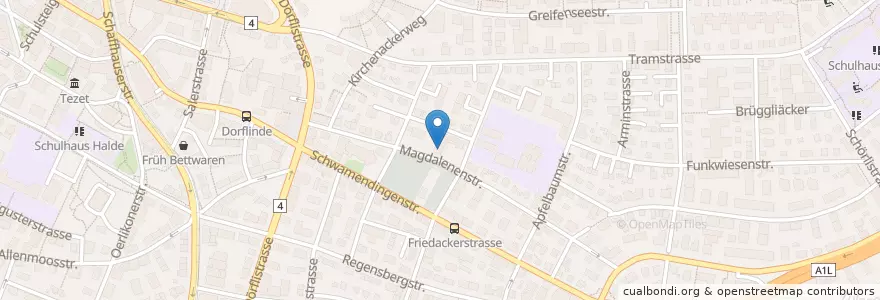 Mapa de ubicacion de Mittag-/Abendhort Magdalenenstrasse en 스위스, 취리히, Bezirk Zürich, Zürich.