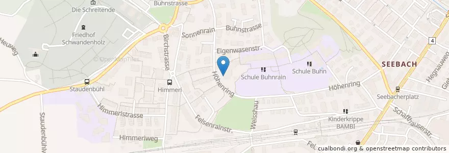 Mapa de ubicacion de Mittag-/Abendhort Buhn 3 en Svizzera, Zurigo, Distretto Di Zurigo, Zurigo.