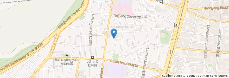 Mapa de ubicacion de 三角舖 en Taiwan, Nuova Taipei, Taipei, Distretto Di Wanhua.