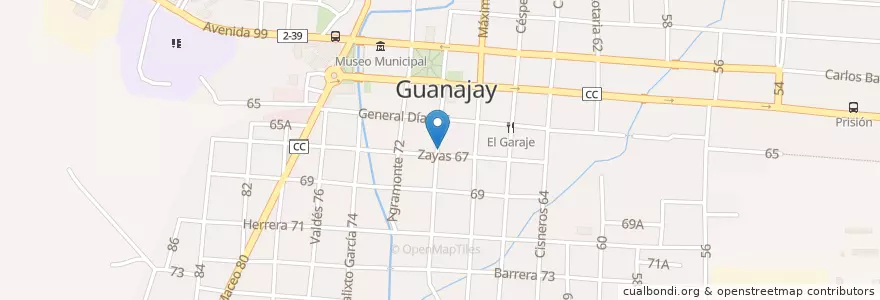 Mapa de ubicacion de Clínica en 쿠바, Artemisa, Guanajay, Ciudad De Guanajay.