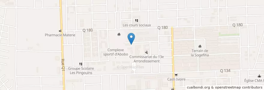 Mapa de ubicacion de Service de Santé Scolaire et Universitaire en Ivory Coast, Abidjan, Abobo.