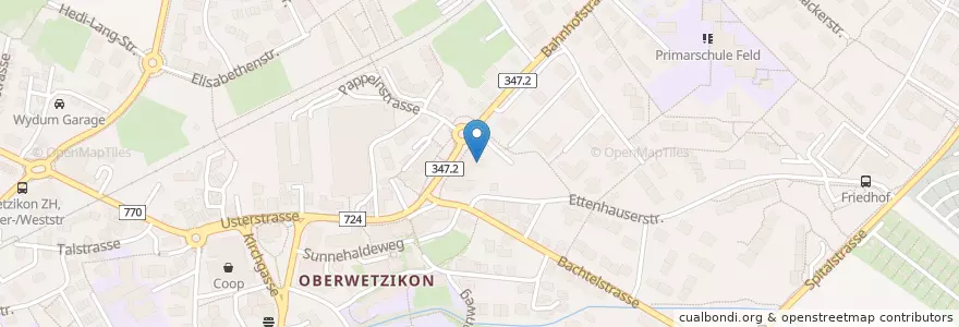 Mapa de ubicacion de Konter en 瑞士, 蘇黎世, Bezirk Hinwil, Wetzikon (Zh).