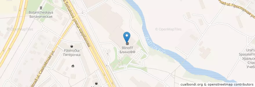 Mapa de ubicacion de БлиноФФ en Russia, Уральский Федеральный Округ, Свердловская Область, Городской Округ Екатеринбург.