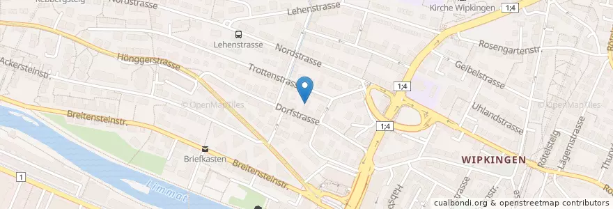 Mapa de ubicacion de Kindergarten Dorfstrasse en Schweiz, Zürich, Bezirk Zürich, Zürich.