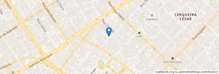 Mapa de ubicacion de Ristorantino en Brazilië, Regio Zuidoost, São Paulo, Região Geográfica Intermediária De São Paulo, Região Metropolitana De São Paulo, Região Imediata De São Paulo, São Paulo.