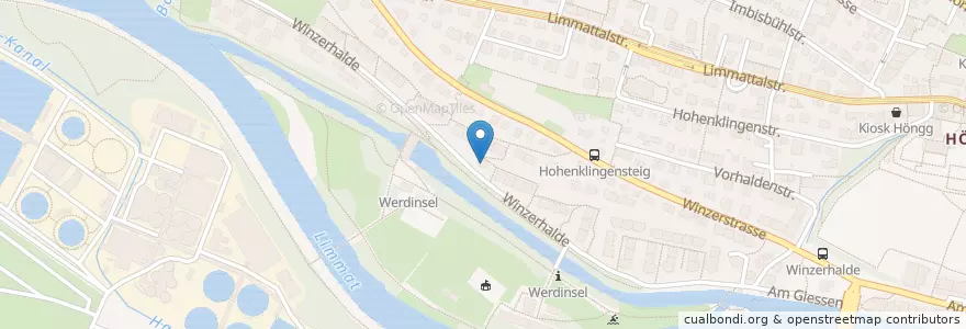 Mapa de ubicacion de Kindergarten Winzerhalde 1 + 2 en Suisse, Zurich, District De Zurich, Zurich.