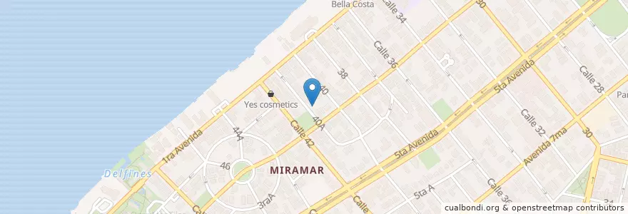 Mapa de ubicacion de Amir Shisha en Cuba, La Habana, Playa.