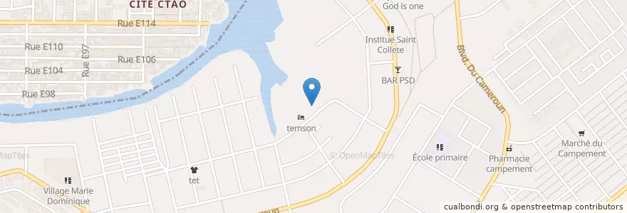 Mapa de ubicacion de Centre de santé urbain à base communautaire Koumassi quartier Divo en Costa De Marfil, Abiyán, Koumassi.