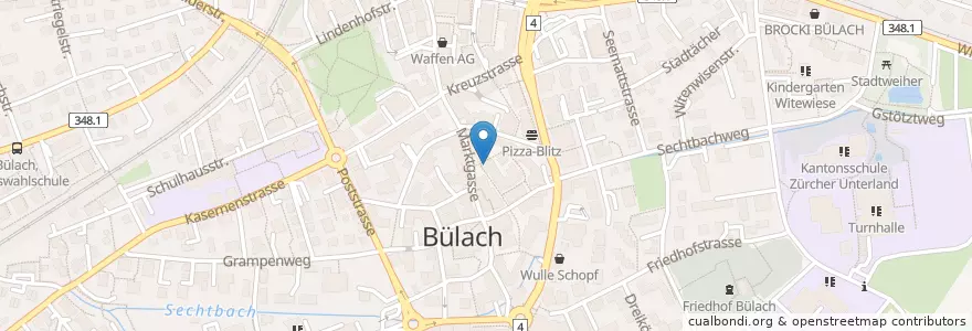Mapa de ubicacion de Frauenarztpraxis Bülach en Suisse, Zurich, Bezirk Bülach, Bülach.