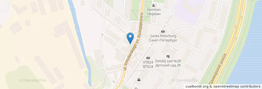 Mapa de ubicacion de Сбербанк en Rusland, Северо-Западный Федеральный Округ, Oblast Leningrad, Sint-Petersburg, Курортный Район, Сестрорецк.