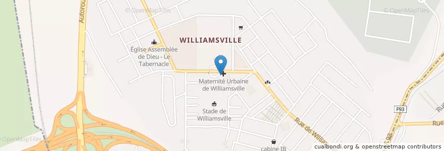 Mapa de ubicacion de Centre Anti-Tuberculeux de williamsville en ساحل عاج, آبیجان, Adjamé.