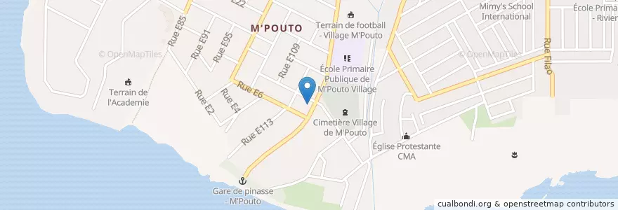 Mapa de ubicacion de Centre Social de M'Pouto en Costa D'Avorio, Abidjan, Cocody.