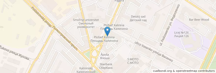 Mapa de ubicacion de Балтийский банк en Russland, Föderationskreis Nordwest, Oblast Leningrad, Sankt Petersburg, Калининский Район, Финляндский Округ.