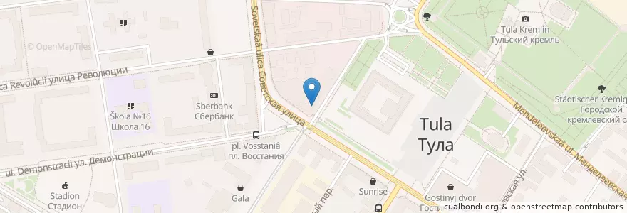 Mapa de ubicacion de Кредит Европа банк en 러시아, Центральный Федеральный Округ, Тульская Область, Городской Округ Тула.