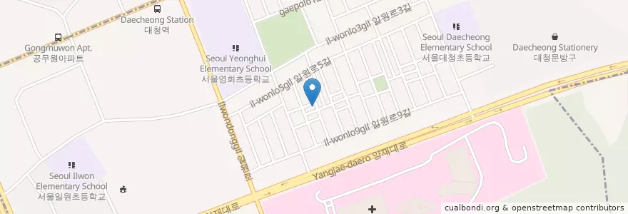 Mapa de ubicacion de 대청어린이집 en 韩国/南韓, 首尔, 江南區, 일원1동.