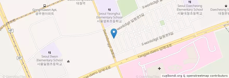 Mapa de ubicacion de 이디야 커피 en Zuid-Korea, Seoel, 강남구, 일원1동.