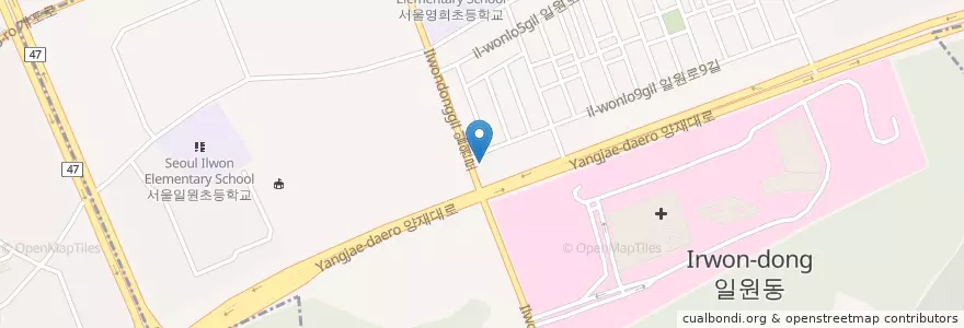 Mapa de ubicacion de e삼성약국 en 韩国/南韓, 首尔, 江南區, 일원1동.