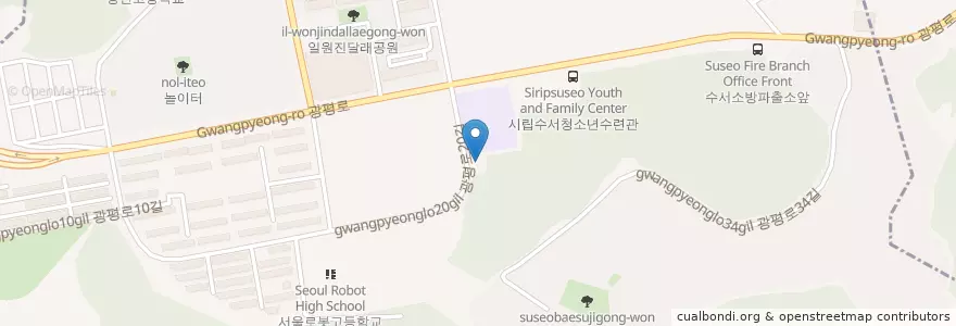 Mapa de ubicacion de 남서울은혜교회 en 大韓民国, ソウル, 江南区, 일원본동.