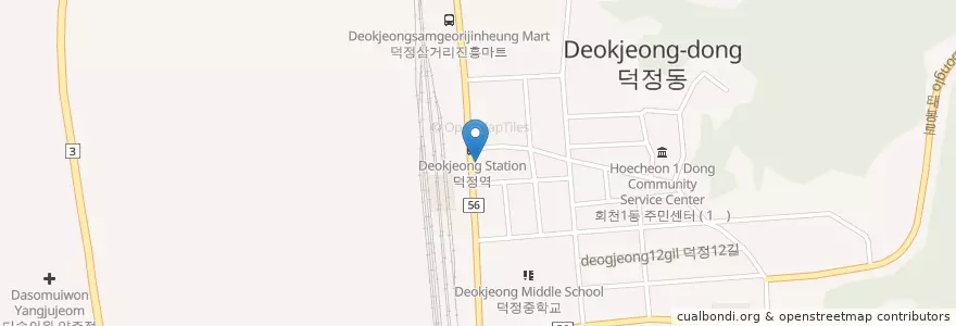 Mapa de ubicacion de 올리브 토스트&햄버거 en Zuid-Korea, Gyeonggi-Do, 양주시.