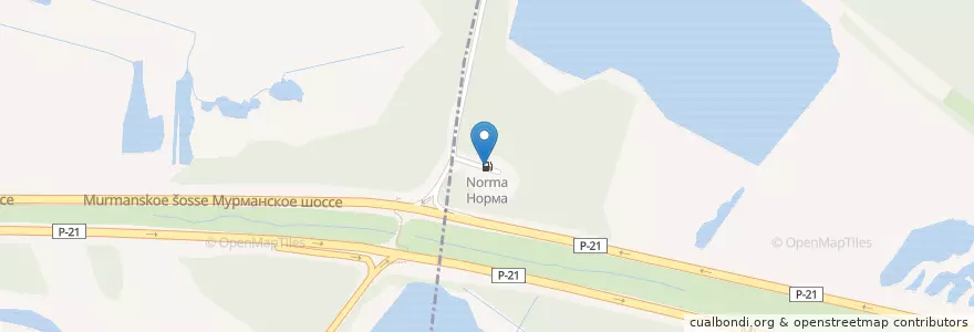 Mapa de ubicacion de Норма en Russland, Föderationskreis Nordwest, Oblast Leningrad, Кировский Район, Синявинское Городское Поселение.