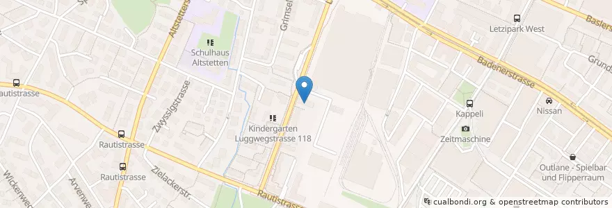 Mapa de ubicacion de Mittag-/AbendhortAltstetter 4 en Schweiz, Zürich, Bezirk Zürich, Zürich.