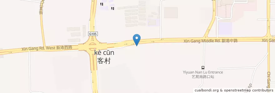 Mapa de ubicacion de McDonald's en 中国, 广东省, 广州市, 海珠区, 赤岗街道.