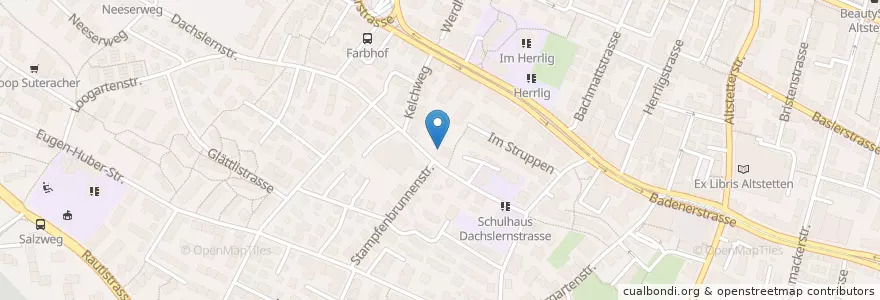 Mapa de ubicacion de Kindergarten Studerhaus 1 + 2 en Schweiz, Zürich, Bezirk Zürich, Zürich.