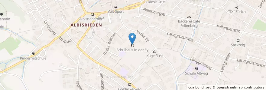 Mapa de ubicacion de Schulhaus In der Ey en 瑞士, 蘇黎世, Bezirk Zürich, Zürich.