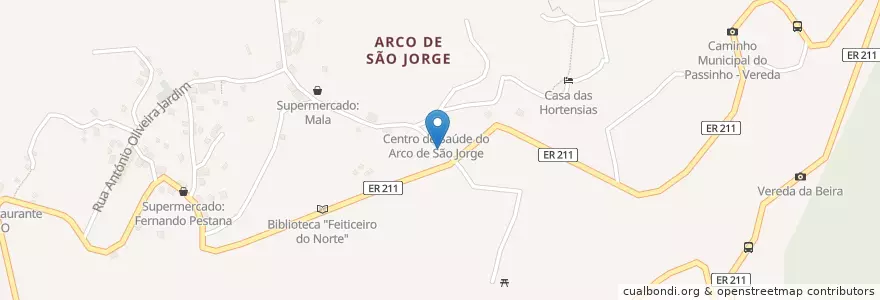 Mapa de ubicacion de Fonte do Armazém en Portekiz, Santana, Arco De São Jorge.