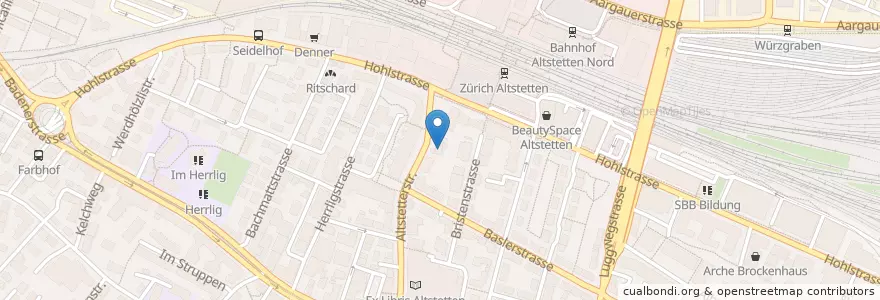 Mapa de ubicacion de Kindergarten Kappeli 5 en Switzerland, Zurich, District Zurich, Zurich.