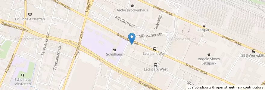 Mapa de ubicacion de Mittag-/Abendhort Kappeli 5 en Suisse, Zurich, District De Zurich, Zurich.