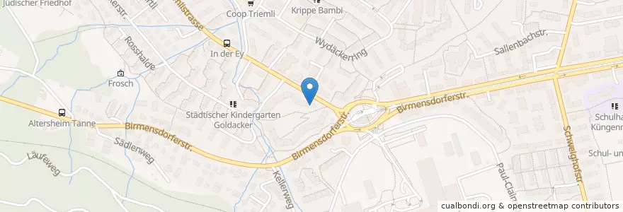 Mapa de ubicacion de Mittag-/Abendhort Triemli 3 en سويسرا, زيورخ, Bezirk Zürich, Zürich.